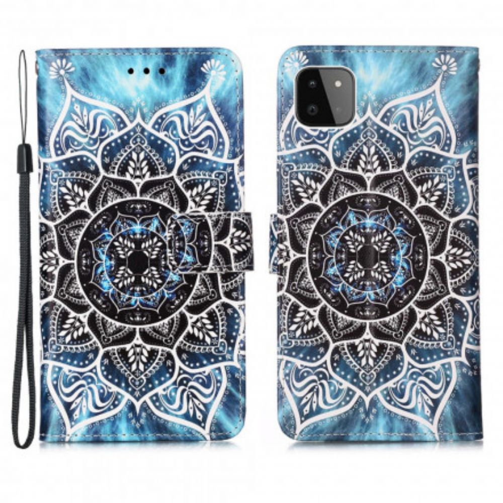 Leren Hoesje voor Samsung Galaxy A22 5G Mandala In De Lucht