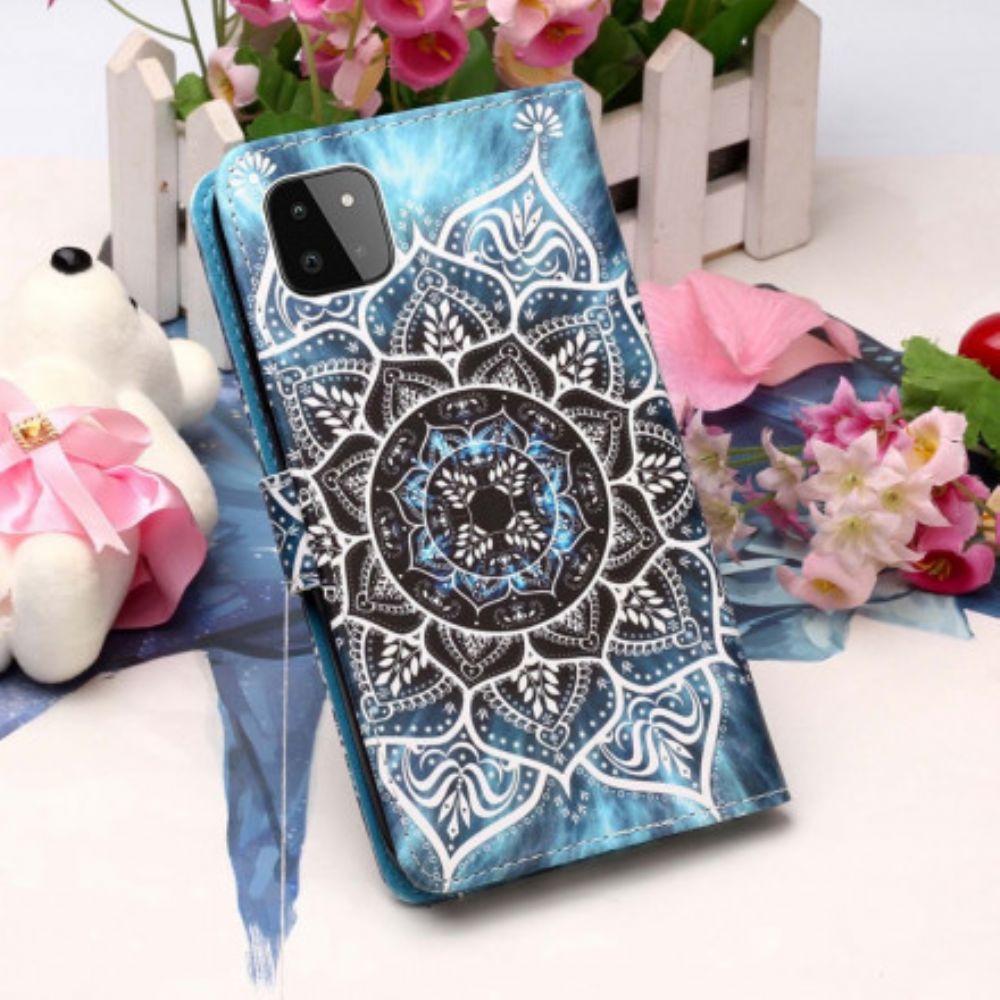 Leren Hoesje voor Samsung Galaxy A22 5G Mandala In De Lucht