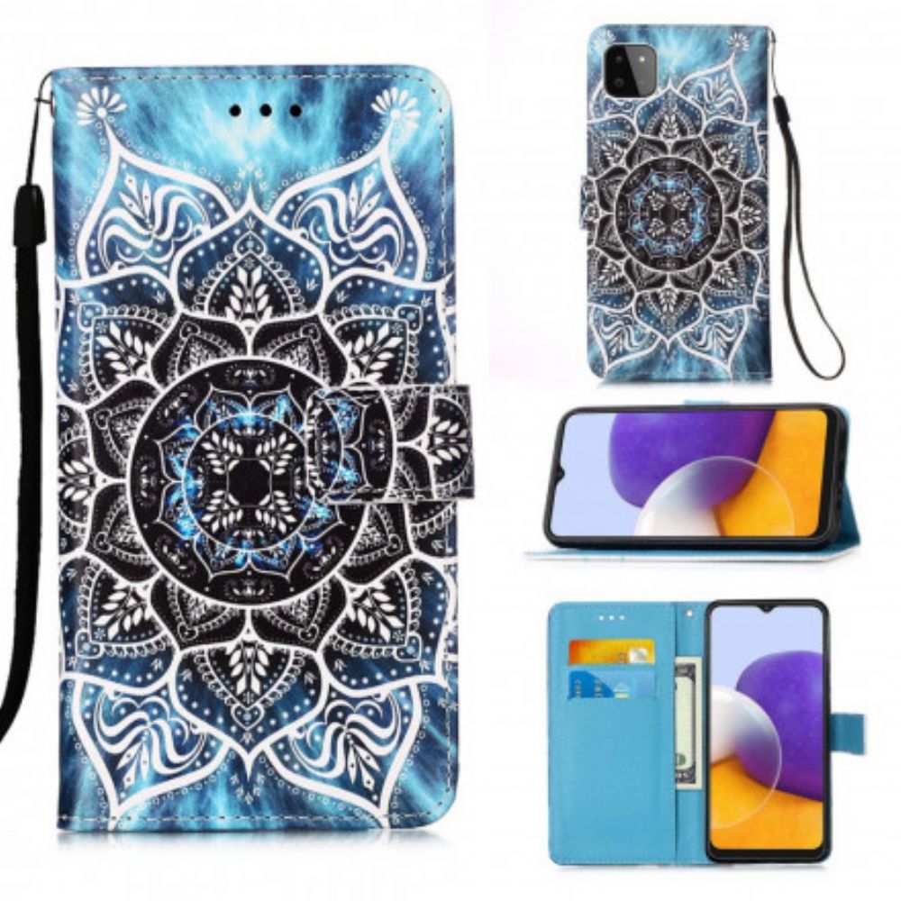 Leren Hoesje voor Samsung Galaxy A22 5G Mandala In De Lucht