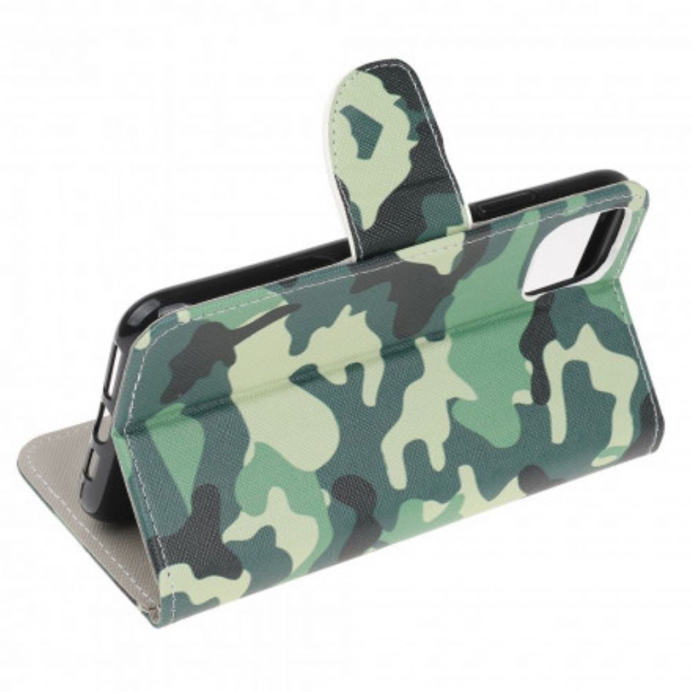 Leren Hoesje voor Samsung Galaxy A22 5G Militaire Camouflage