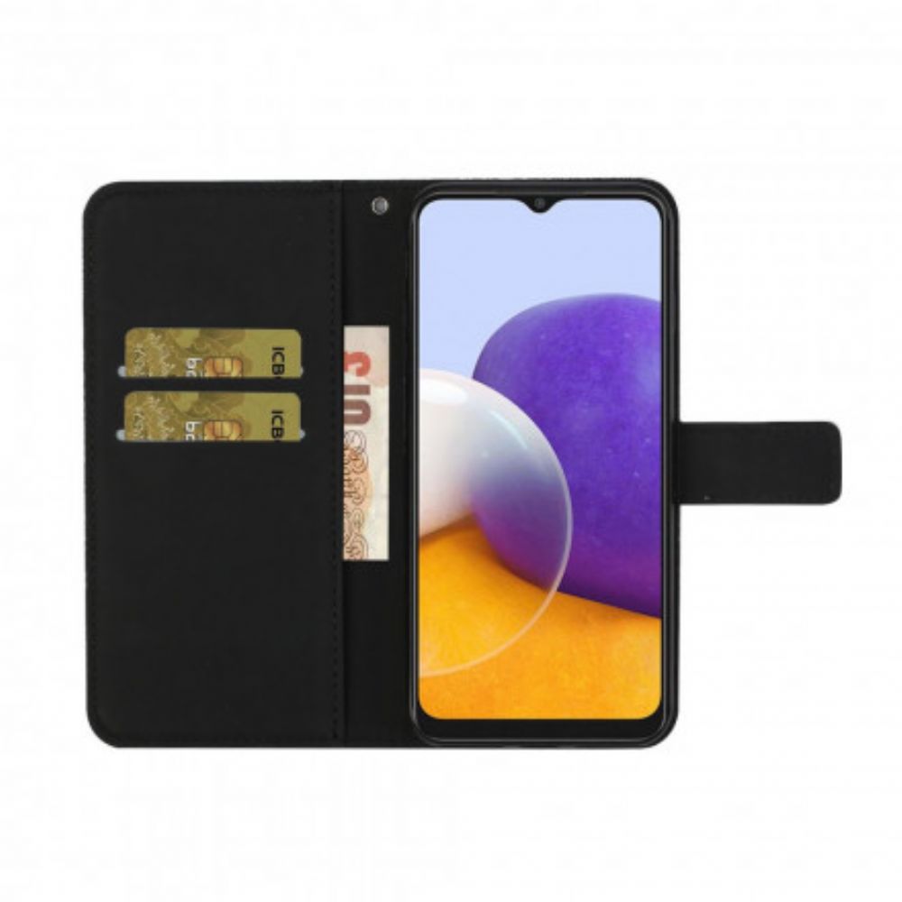 Leren Hoesje voor Samsung Galaxy A22 5G Tapijtpatroon