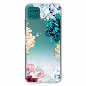 Telefoonhoesje voor Samsung Galaxy A22 5G Naadloze Aquarelbloemen