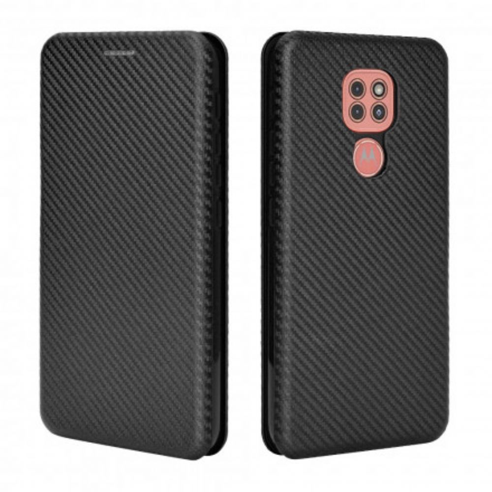 Bescherming Hoesje voor Moto G9 Play Folio-hoesje Siliconen Koolstof