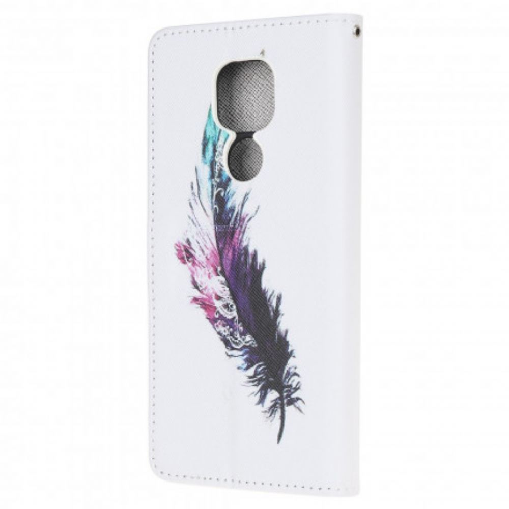 Flip Case voor Moto G9 Play Met Ketting Thong Veer