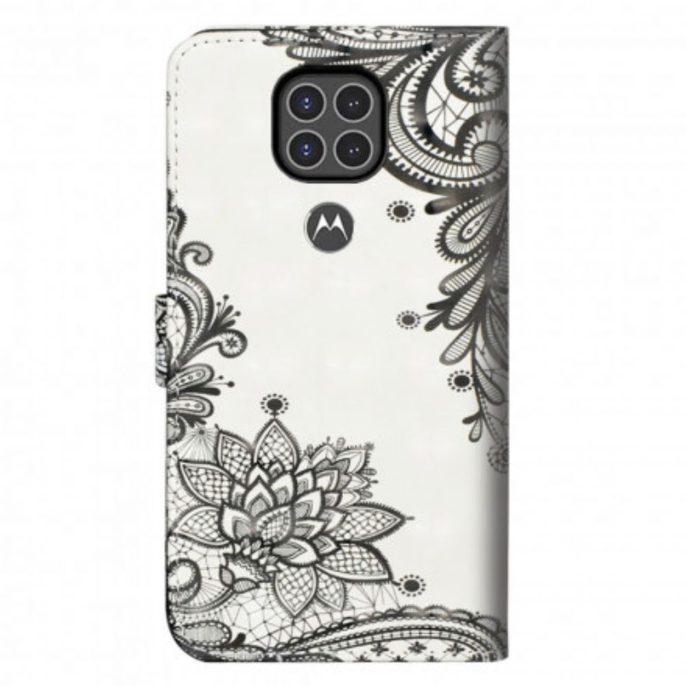 Folio-hoesje voor Moto G9 Play Chique Kant