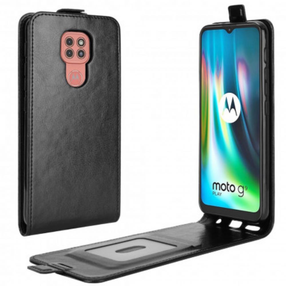 Folio-hoesje voor Moto G9 Play Flip Case Verticaal Leereffect Met Flap