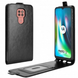 Folio-hoesje voor Moto G9 Play Flip Case Verticaal Leereffect Met Flap