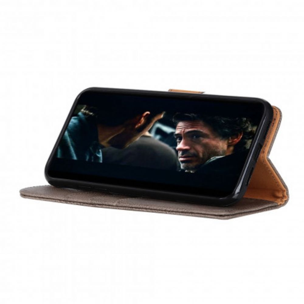 Folio-hoesje voor Moto G9 Play Imitatieleer Khazneh