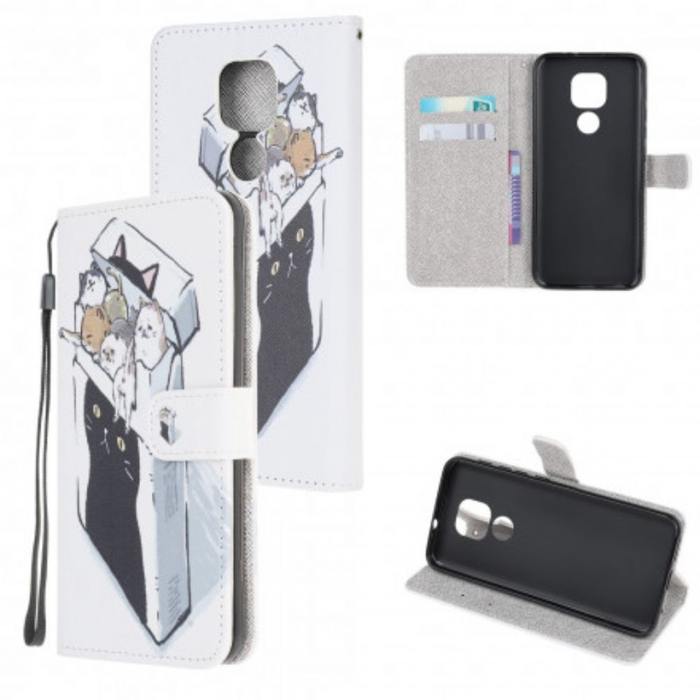 Folio-hoesje voor Moto G9 Play Met Ketting Label Levering