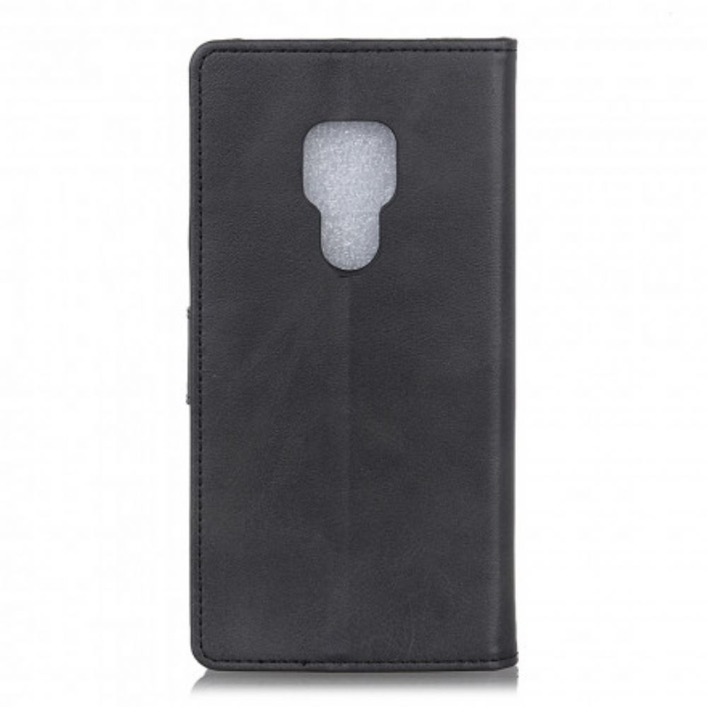 Folio-hoesje voor Moto G9 Play Retro Mat Leereffect