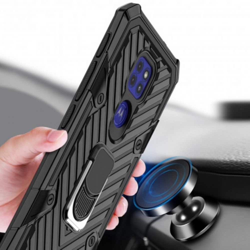 Hoesje voor Moto G9 Play Afneembare Ringsteun