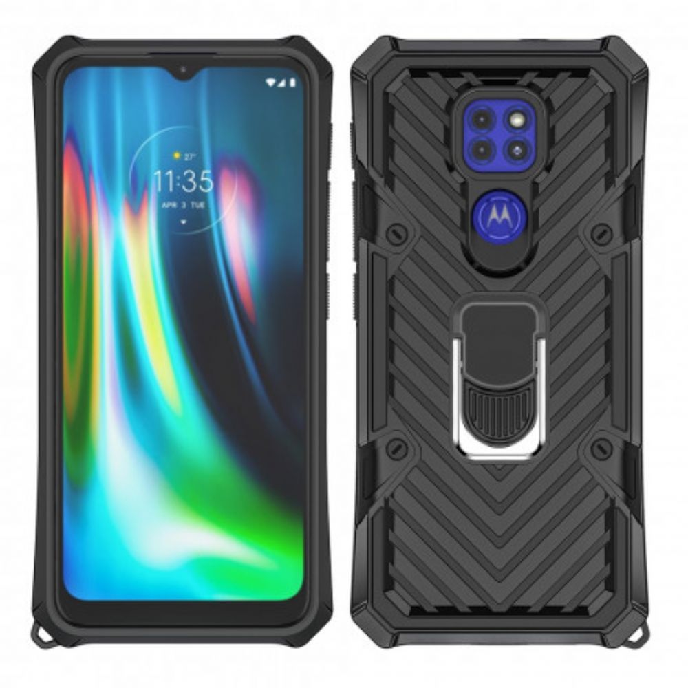 Hoesje voor Moto G9 Play Afneembare Ringsteun