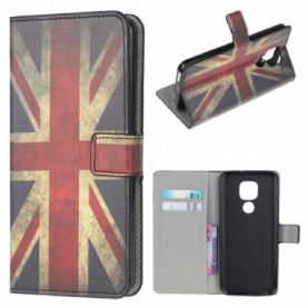 Leren Hoesje voor Moto G9 Play Engeland Vlag