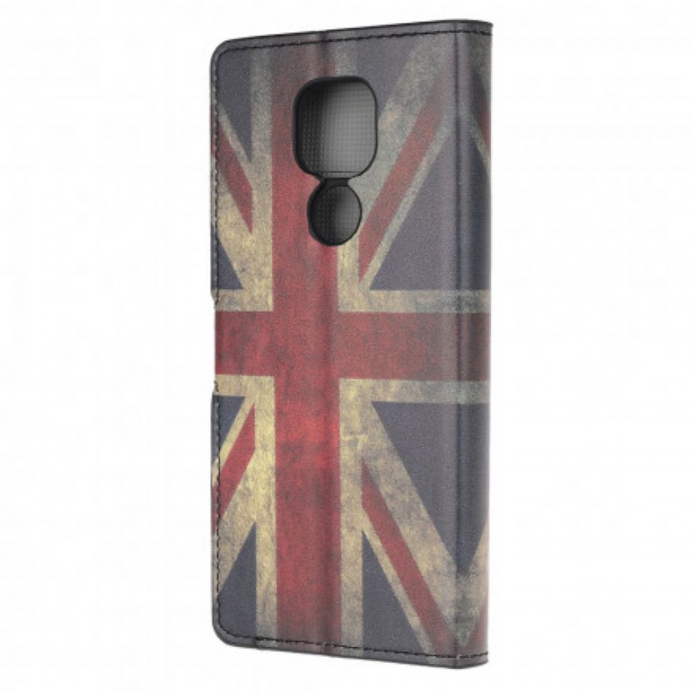 Leren Hoesje voor Moto G9 Play Engeland Vlag