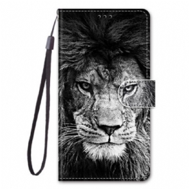 Folio-hoesje voor Xiaomi 13 Met Ketting Lanyard Leeuw