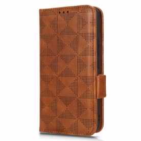 Leren Hoesje voor Xiaomi 13 Driehoeken Met Lanyard