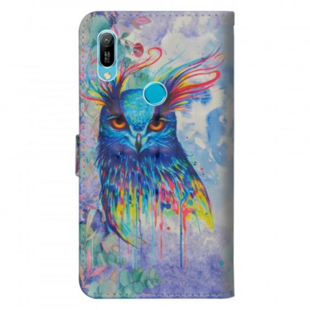 Folio-hoesje voor Huawei Y6 2019 / Honor 8A Aquarel Vogel