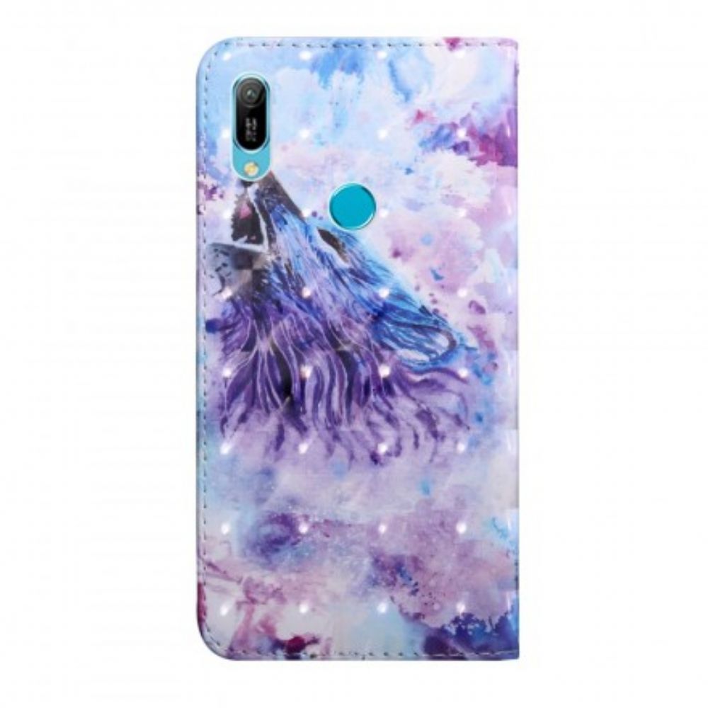 Folio-hoesje voor Huawei Y6 2019 / Honor 8A Aquarel Wolf