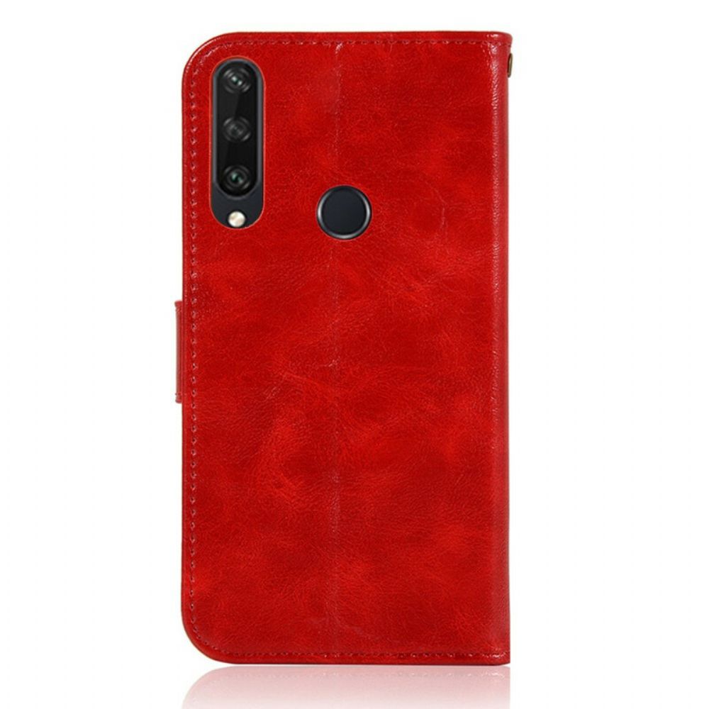 Folio-hoesje voor Huawei Y6 2019 / Honor 8A Met Ketting Vintage Kunstleren Band