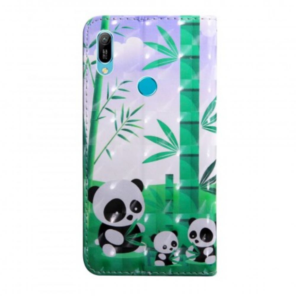 Folio-hoesje voor Huawei Y6 2019 / Honor 8A Panda-familie