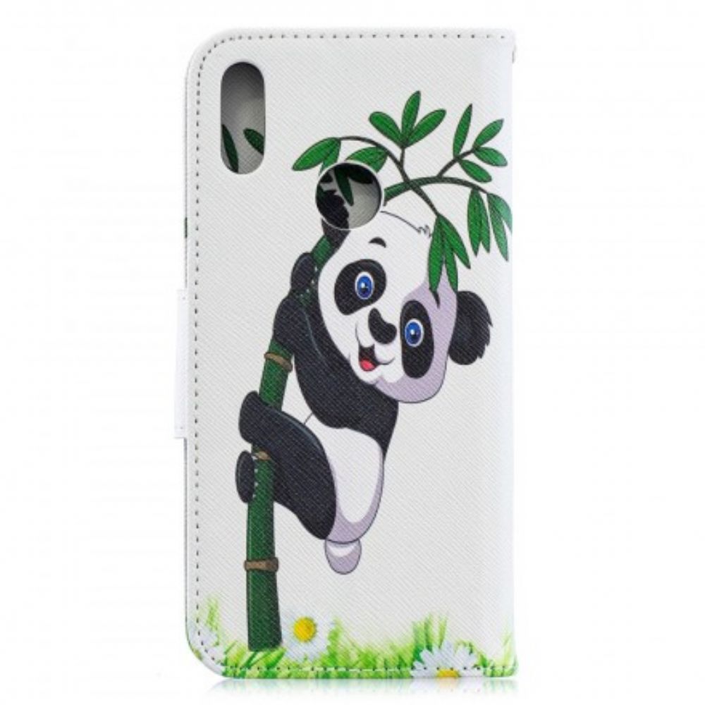 Folio-hoesje voor Huawei Y6 2019 / Honor 8A Panda Op Bamboe