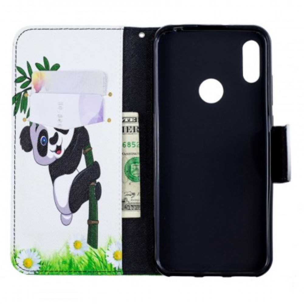 Folio-hoesje voor Huawei Y6 2019 / Honor 8A Panda Op Bamboe