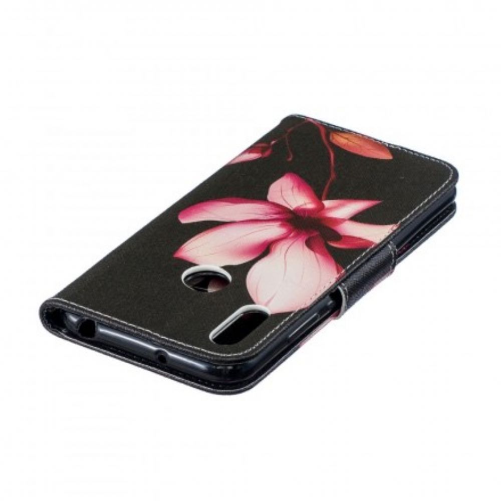 Folio-hoesje voor Huawei Y6 2019 / Honor 8A Roze Bloem