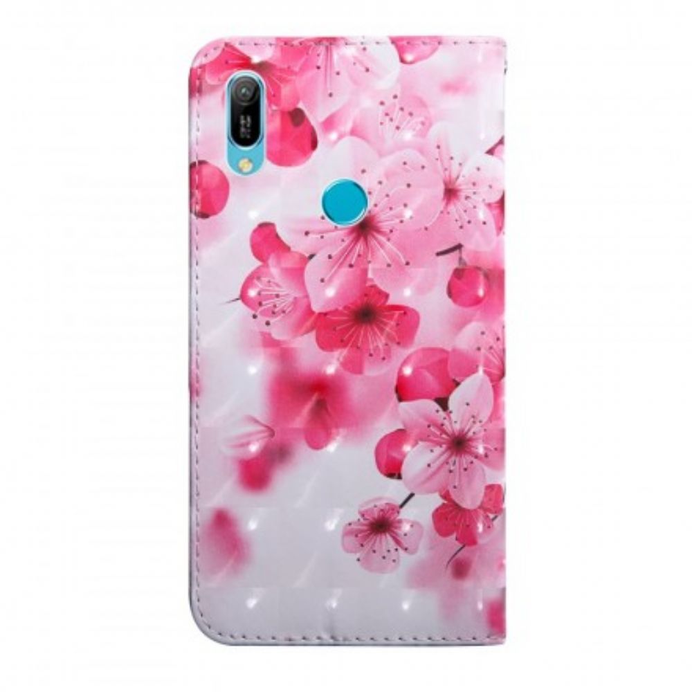 Folio-hoesje voor Huawei Y6 2019 / Honor 8A Roze Bloemen