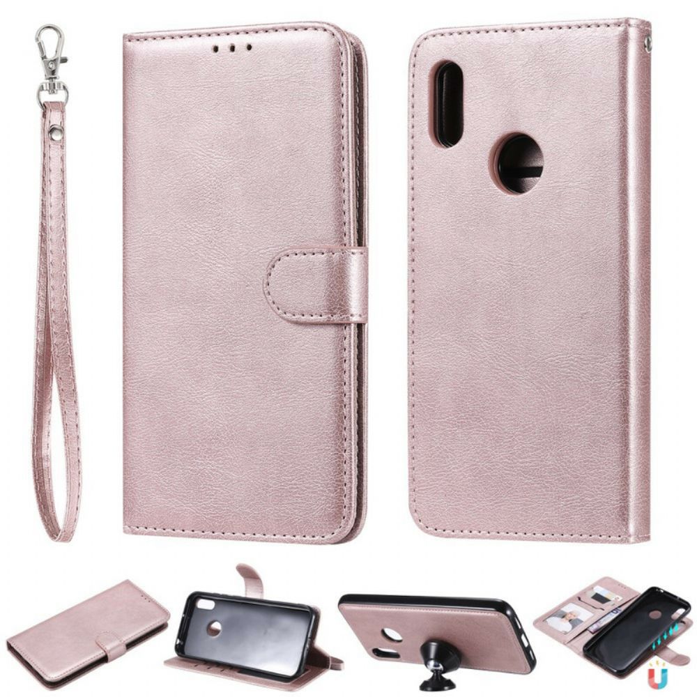 Hoesje Folio-hoesje voor Huawei Y6 2019 / Honor 8A Met Ketting Afneembare Riem