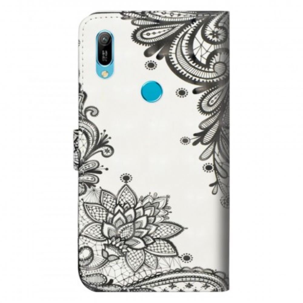 Leren Hoesje voor Huawei Y6 2019 / Honor 8A Chique Kant