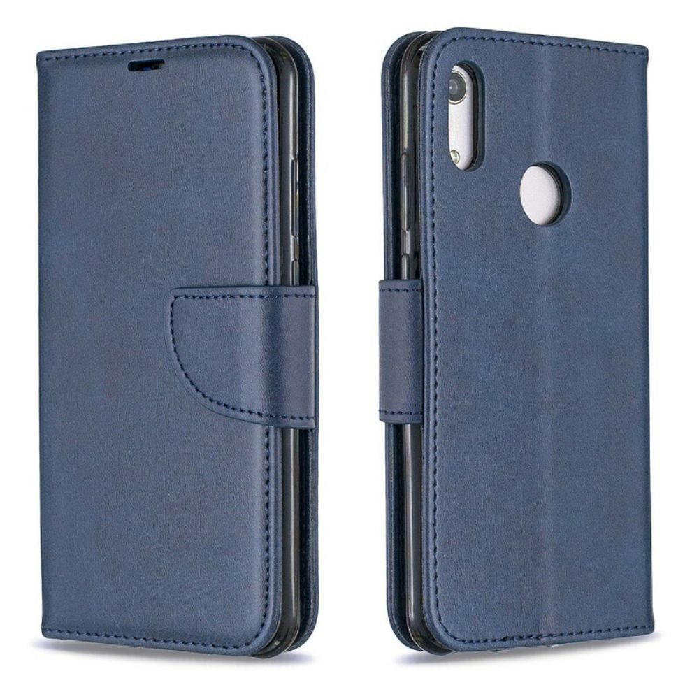 Leren Hoesje voor Huawei Y6 2019 / Honor 8A Folio-hoesje Gladde Schuine Klep