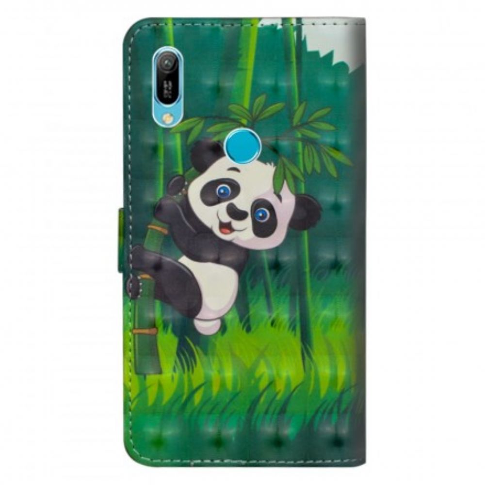 Leren Hoesje voor Huawei Y6 2019 / Honor 8A Panda En Bamboe