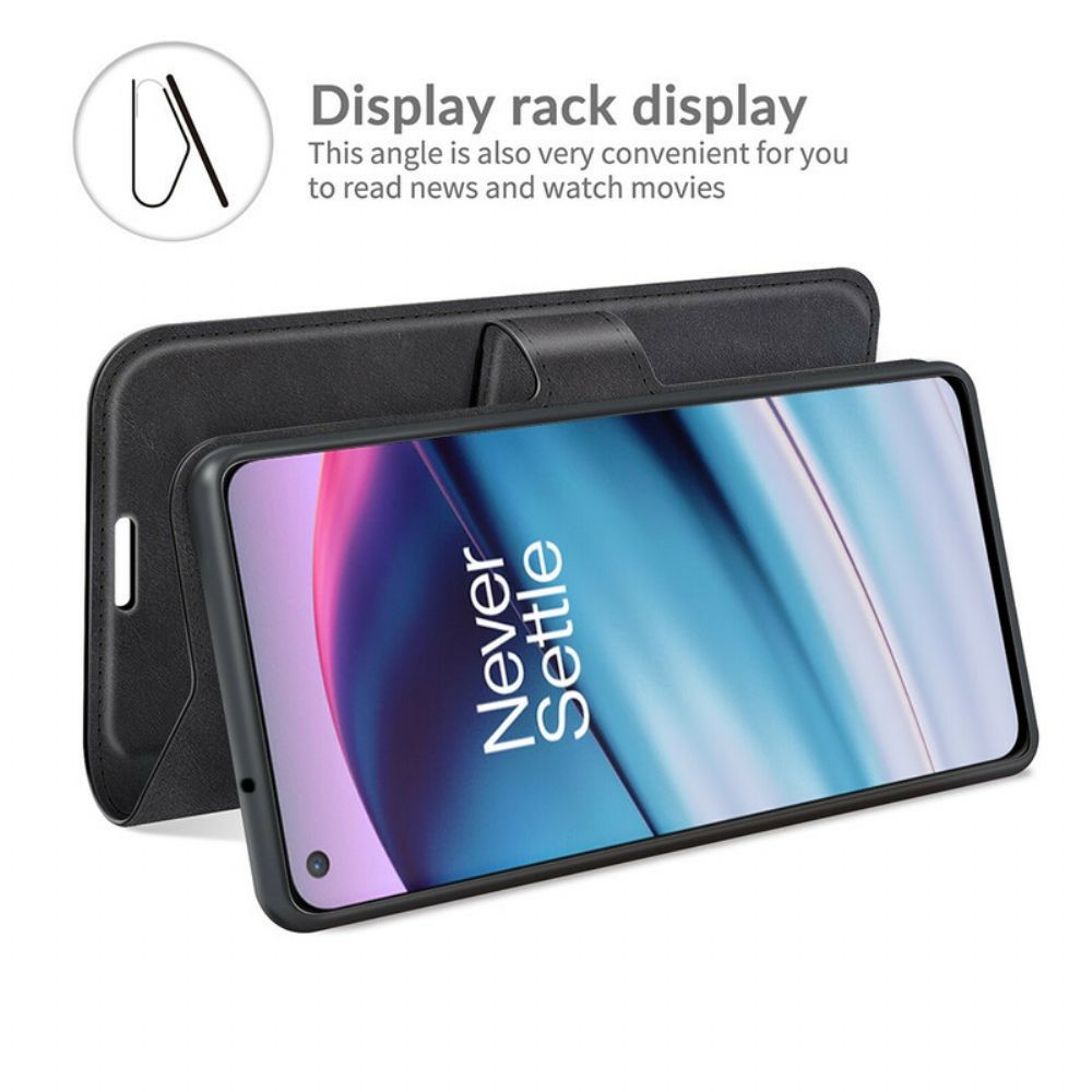 Flip Case voor OnePlus Nord CE 5G Extreem Slank Leereffect