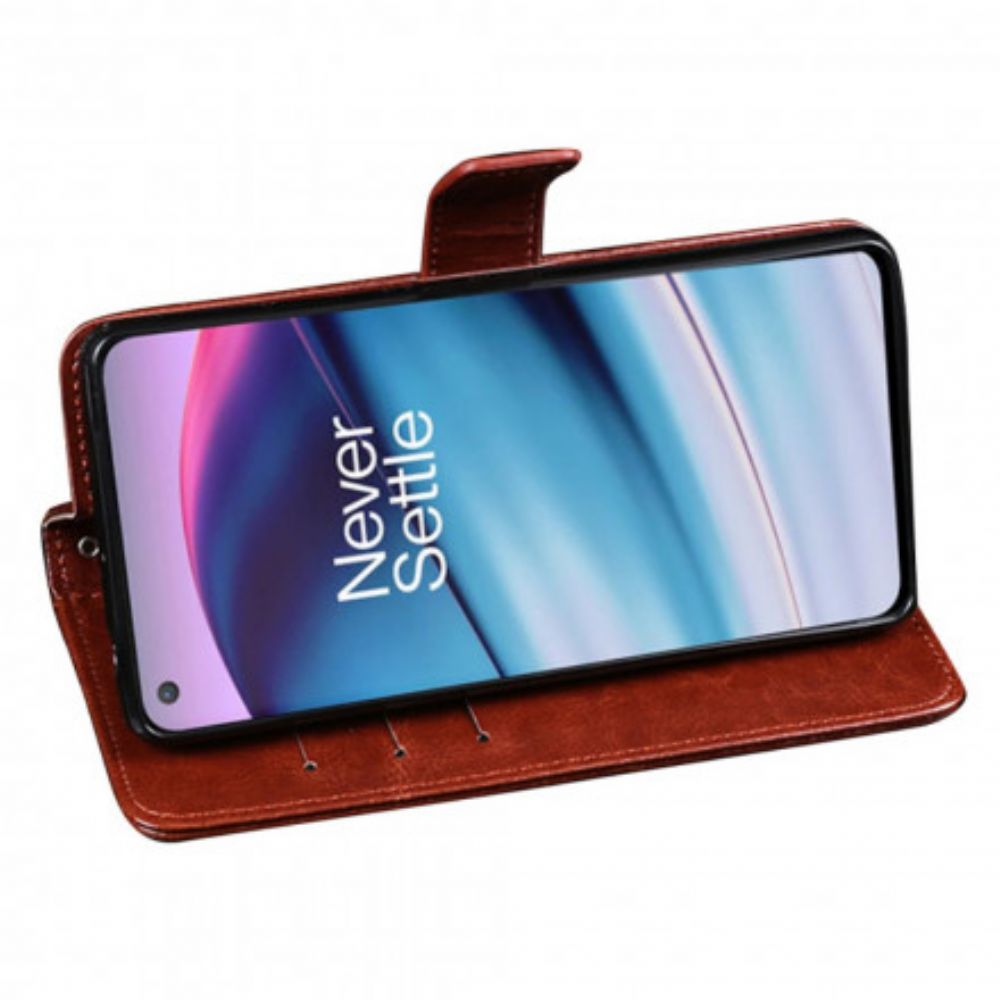 Flip Case voor OnePlus Nord CE 5G Imitatieleer Idewei