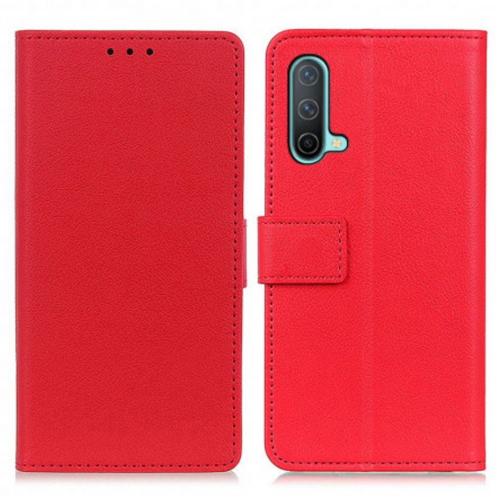 Flip Case voor OnePlus Nord CE 5G Klassiek Leereffect