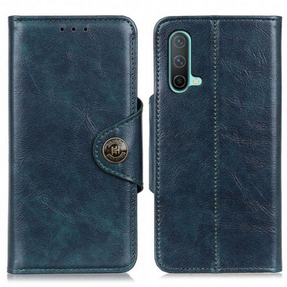 Flip Case voor OnePlus Nord CE 5G Kunstleer Knoop Vintage