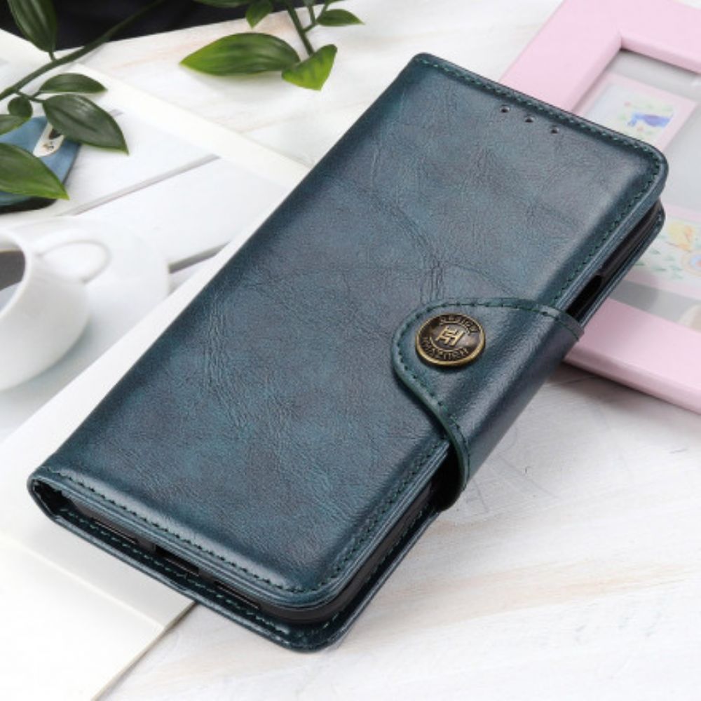 Flip Case voor OnePlus Nord CE 5G Kunstleer Knoop Vintage