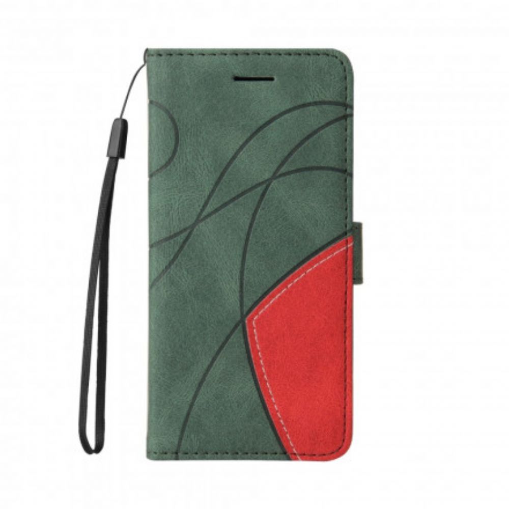 Flip Case voor OnePlus Nord CE 5G Signature Tweekleurig Kunstleer