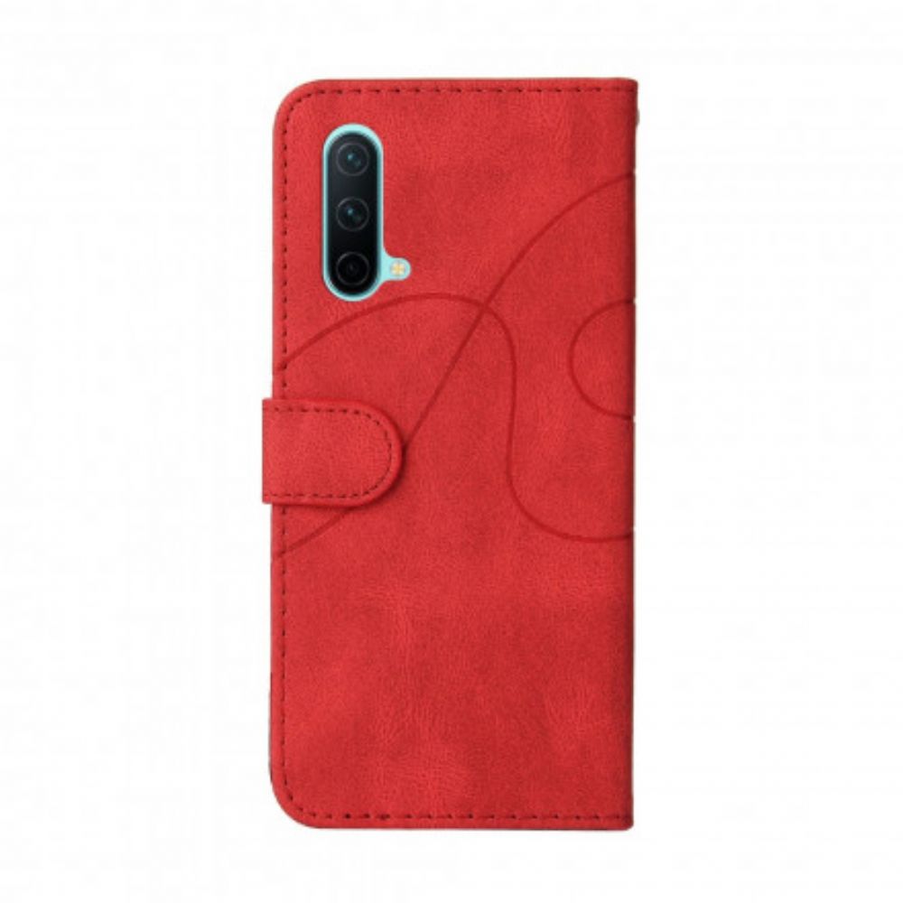 Flip Case voor OnePlus Nord CE 5G Signature Tweekleurig Kunstleer