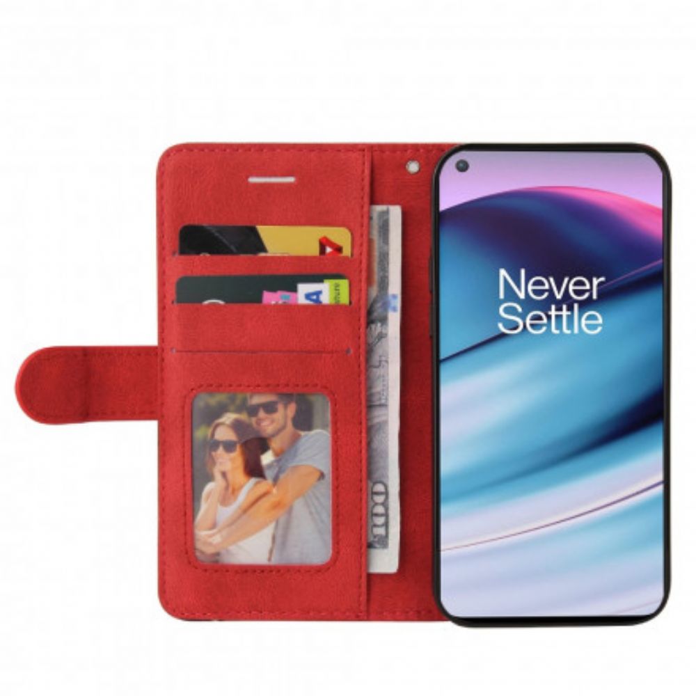 Flip Case voor OnePlus Nord CE 5G Signature Tweekleurig Kunstleer