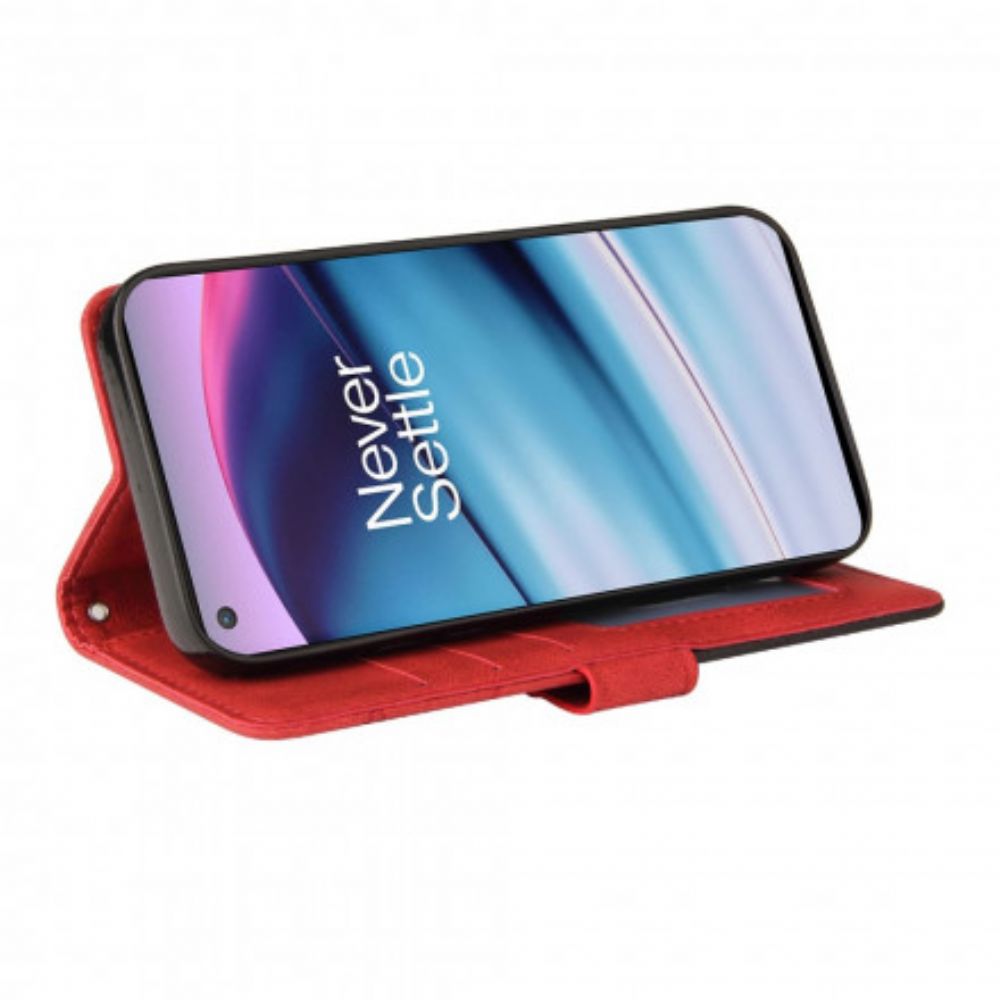 Flip Case voor OnePlus Nord CE 5G Signature Tweekleurig Kunstleer