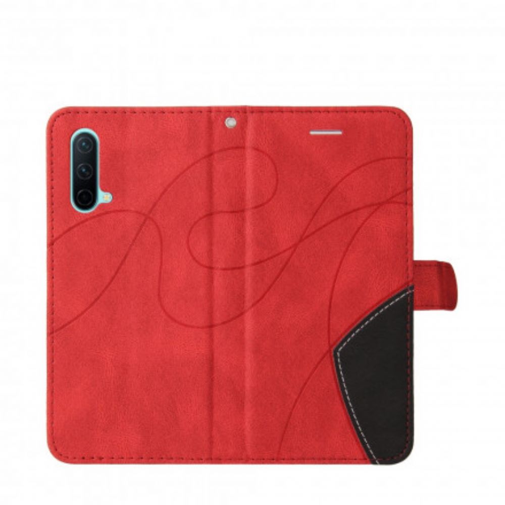 Flip Case voor OnePlus Nord CE 5G Signature Tweekleurig Kunstleer