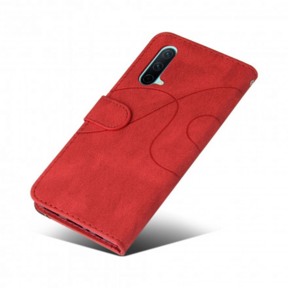 Flip Case voor OnePlus Nord CE 5G Signature Tweekleurig Kunstleer