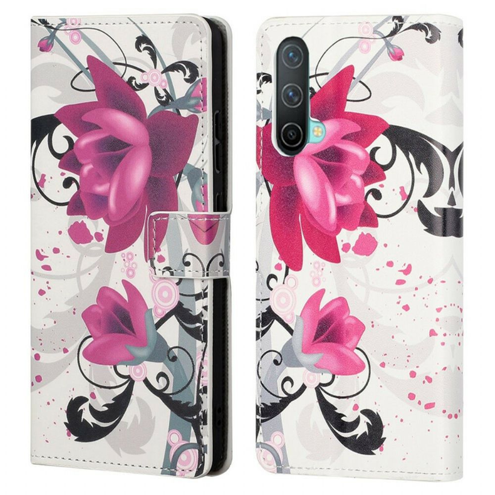 Flip Case voor OnePlus Nord CE 5G Tropische Bloemen