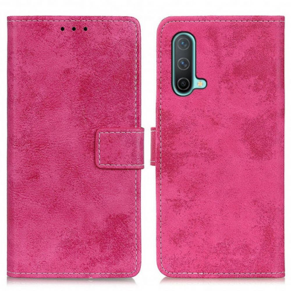 Flip Case voor OnePlus Nord CE 5G Vintage Kunstleer