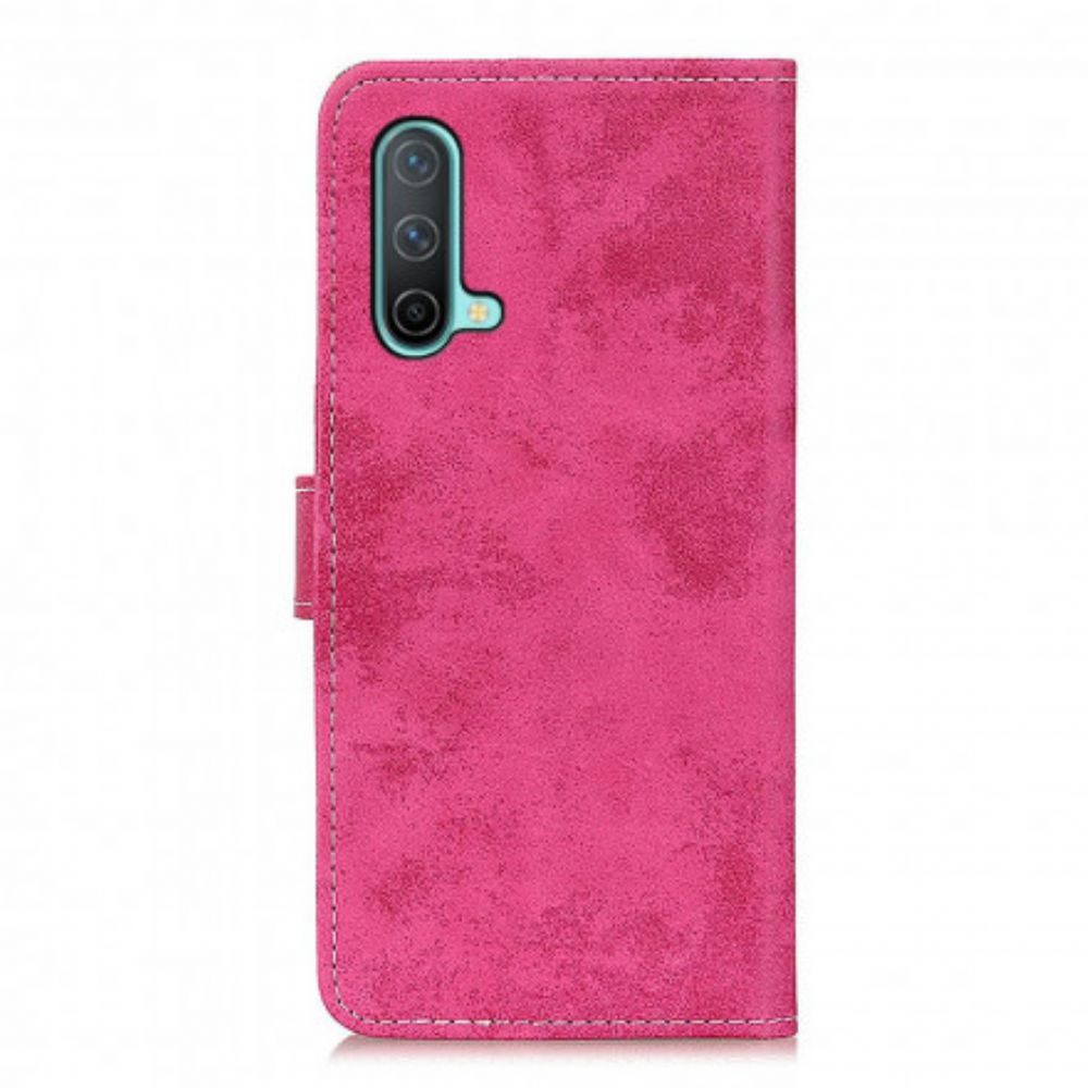 Flip Case voor OnePlus Nord CE 5G Vintage Kunstleer