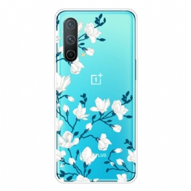 Hoesje voor OnePlus Nord CE 5G Witte Bloemen