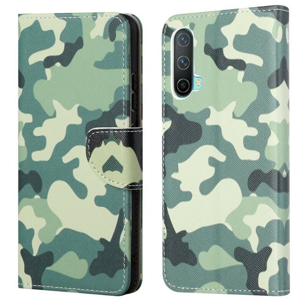 Leren Hoesje voor OnePlus Nord CE 5G Militaire Camouflage