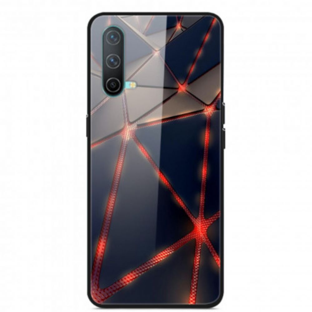 Telefoonhoesje voor OnePlus Nord CE 5G Rood Rayon Gehard Glas