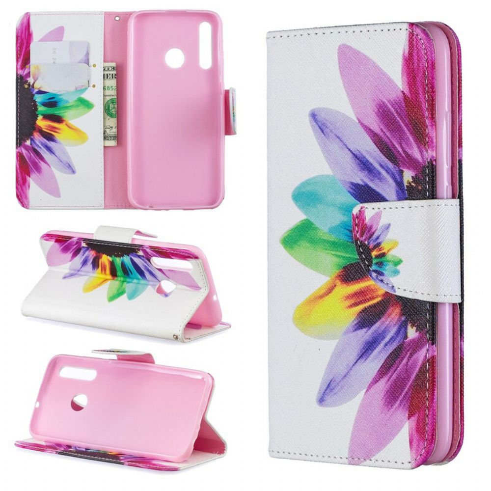 Flip Case voor Huawei P Smart Plus 2019 Aquarel Bloem